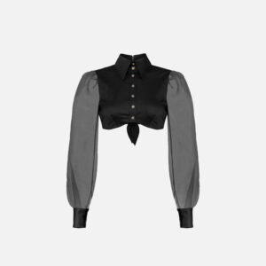 CAMICIA CROP CON MANICHE A SBUFFO